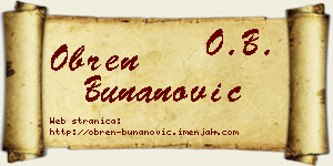 Obren Bunanović vizit kartica